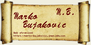Marko Bujaković vizit kartica